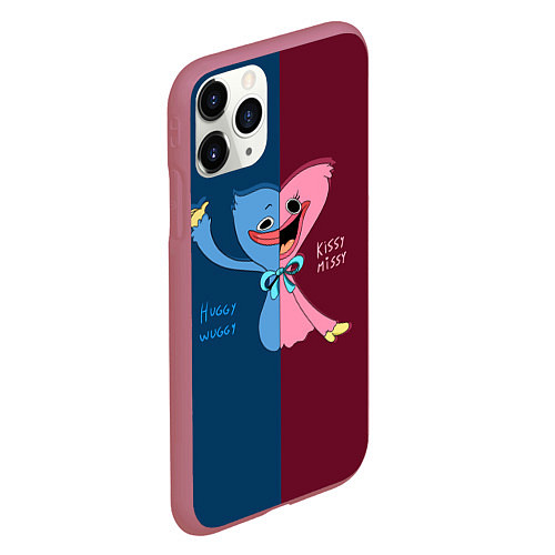 Чехол iPhone 11 Pro матовый POPPY PLAYTIME HAGGY WAGGY AND KISSY MISSY / 3D-Малиновый – фото 2