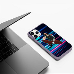 Чехол iPhone 11 Pro матовый Johnny Cyberpunk2077, цвет: 3D-серый — фото 2