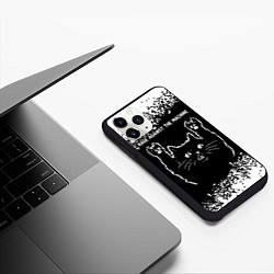 Чехол iPhone 11 Pro матовый Rage Against The Machine Rock Cat, цвет: 3D-черный — фото 2