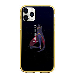 Чехол iPhone 11 Pro матовый Code Geass Зеро, цвет: 3D-желтый