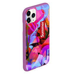 Чехол iPhone 11 Pro матовый Красочный летний цветочный паттерн Summer color pa, цвет: 3D-фиолетовый — фото 2