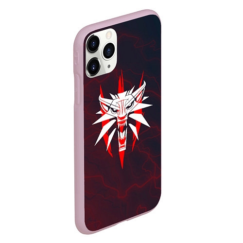 Чехол iPhone 11 Pro матовый THE WITCHER КОГОТЬ МОЛНИИ / 3D-Розовый – фото 2