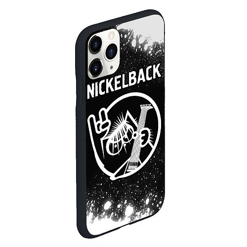 Чехол iPhone 11 Pro матовый Nickelback КОТ Брызги / 3D-Черный – фото 2