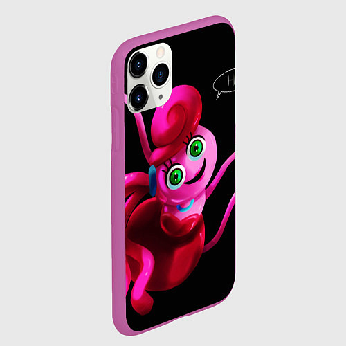 Чехол iPhone 11 Pro матовый POPPY PLAYTIME - Mommy long legs Мама длинные ноги / 3D-Фиолетовый – фото 2