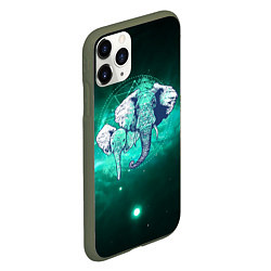 Чехол iPhone 11 Pro матовый 2 слоника, цвет: 3D-темно-зеленый — фото 2