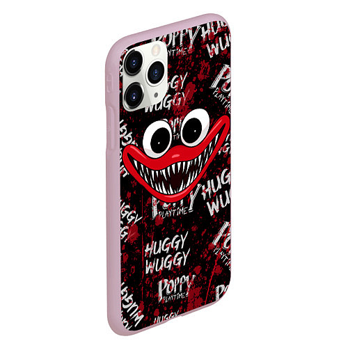 Чехол iPhone 11 Pro матовый КРОВАВЫЙ ХАГГИ ВАГГИ - BLOODY HUGGY WUGGY / 3D-Розовый – фото 2