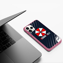 Чехол iPhone 11 Pro матовый Umbrella Corporation Resident Evil Краски, цвет: 3D-малиновый — фото 2