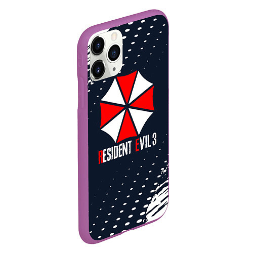 Чехол iPhone 11 Pro матовый Umbrella Corporation Resident Evil Краски / 3D-Фиолетовый – фото 2