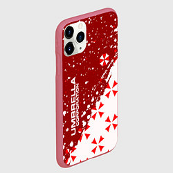 Чехол iPhone 11 Pro матовый Resident Evil Umbrella Corporation паттерн, цвет: 3D-малиновый — фото 2