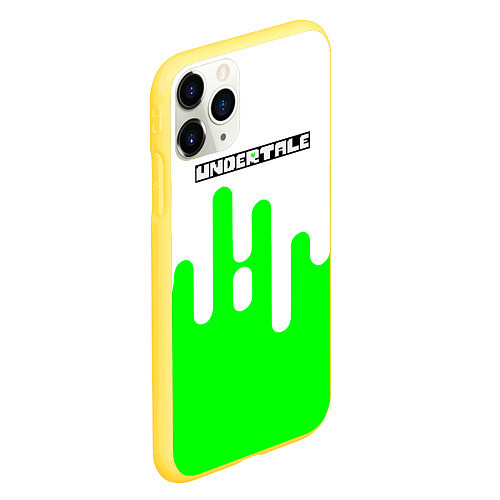 Чехол iPhone 11 Pro матовый Undertale андертейл логотип / 3D-Желтый – фото 2