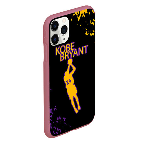 Чехол iPhone 11 Pro матовый Kobe Bryant Баскетболист 24 / 3D-Малиновый – фото 2