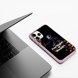 Чехол iPhone 11 Pro матовый Five Nights at Freddys Луна паттерн, цвет: 3D-розовый — фото 2