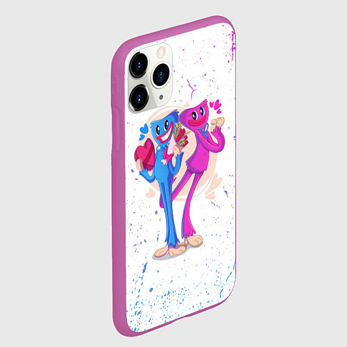 Чехол iPhone 11 Pro матовый Влюбленные Хагги Вагги и Кисси Мисси / 3D-Фиолетовый – фото 2
