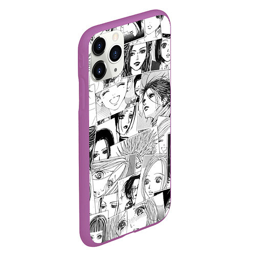 Чехол iPhone 11 Pro матовый Nana pattern / 3D-Фиолетовый – фото 2