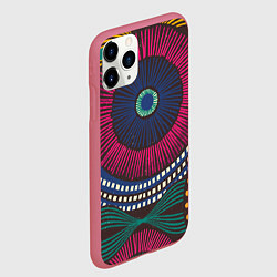 Чехол iPhone 11 Pro матовый Африка Орнамент, цвет: 3D-малиновый — фото 2