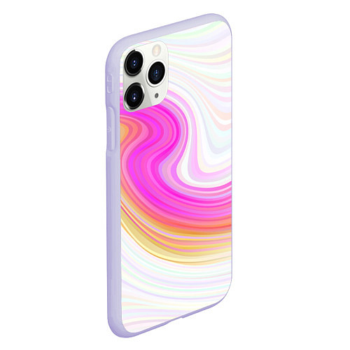 Чехол iPhone 11 Pro матовый Abstract gradient lines / 3D-Светло-сиреневый – фото 2