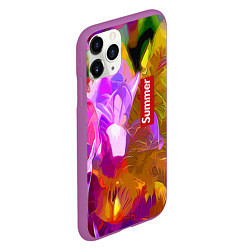 Чехол iPhone 11 Pro матовый Красочный цветочный узор Лето Colorful Floral Patt, цвет: 3D-фиолетовый — фото 2