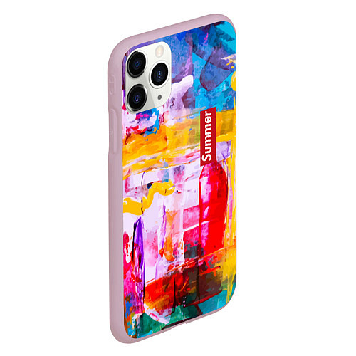 Чехол iPhone 11 Pro матовый Импрессионизм Лето Абстракция Impressionism Summer / 3D-Розовый – фото 2