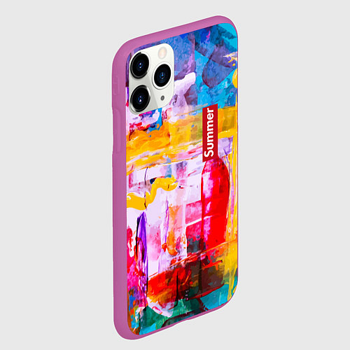 Чехол iPhone 11 Pro матовый Импрессионизм Лето Абстракция Impressionism Summer / 3D-Фиолетовый – фото 2