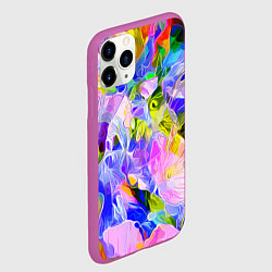 Чехол iPhone 11 Pro матовый Красочный цветочный узор Весна - Лето 2023 Colorfu, цвет: 3D-фиолетовый — фото 2