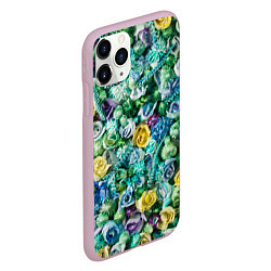 Чехол iPhone 11 Pro матовый Акриловые Цветы - Паттерн, цвет: 3D-розовый — фото 2
