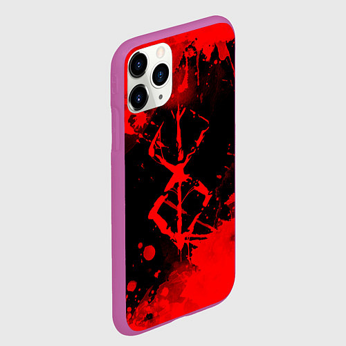 Чехол iPhone 11 Pro матовый КЛЕЙМО ЖЕРТВЫ - BERSERKБЕРСЕРК / 3D-Фиолетовый – фото 2
