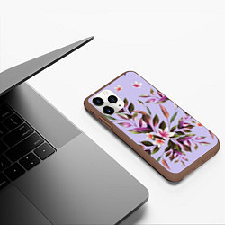 Чехол iPhone 11 Pro матовый Цветы Вересковый Сад, цвет: 3D-коричневый — фото 2