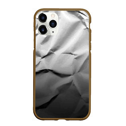 Чехол iPhone 11 Pro матовый Мятая бумага Текстура Crumpled Paper Texture, цвет: 3D-коричневый