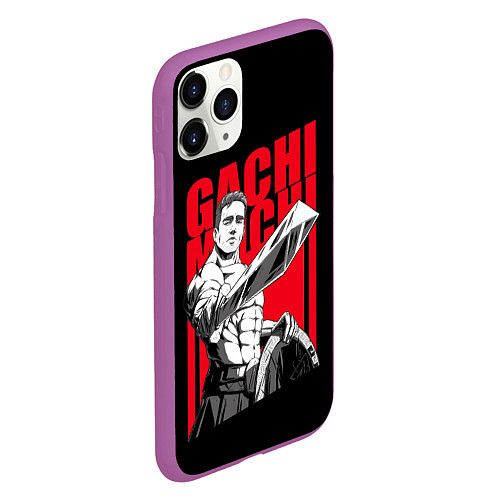 Чехол iPhone 11 Pro матовый GACHIMUCHI WARRIOR ГАЧИМУЧИ ВОИН / 3D-Фиолетовый – фото 2