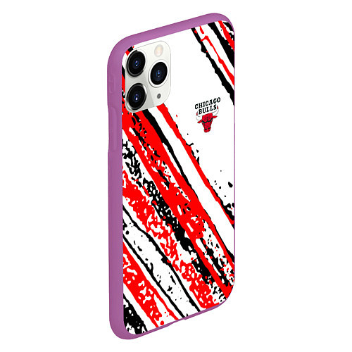 Чехол iPhone 11 Pro матовый CHICAGO BULLS ЧИКАГО БУЛЛС / 3D-Фиолетовый – фото 2