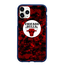 Чехол iPhone 11 Pro матовый CHICAGO BULLS ЧИКАГО БУЛЛС NBA