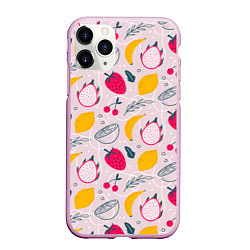 Чехол iPhone 11 Pro матовый Fruit Pattern