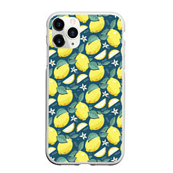 Чехол iPhone 11 Pro матовый Cute lemon pattern, цвет: 3D-белый