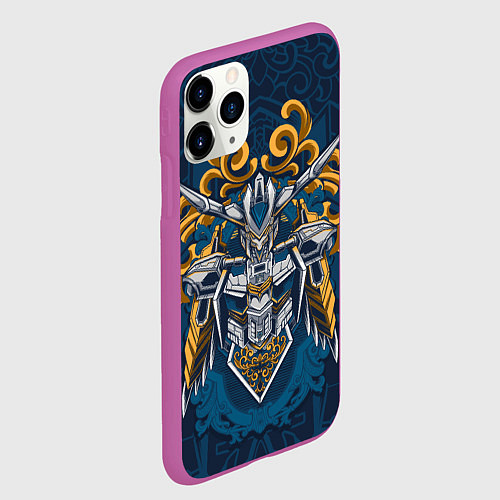 Чехол iPhone 11 Pro матовый Робот Узоры / 3D-Фиолетовый – фото 2