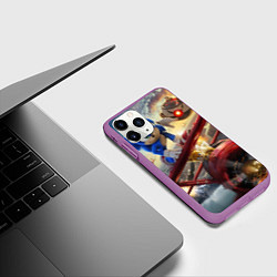 Чехол iPhone 11 Pro матовый Соник Тейлз и Доктор Эггман, цвет: 3D-фиолетовый — фото 2