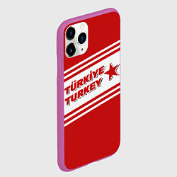 Чехол iPhone 11 Pro матовый Надпись Турция на турецком и английском языках, цвет: 3D-фиолетовый — фото 2
