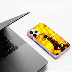 Чехол iPhone 11 Pro матовый ПЛАМЕННАЯ БРИГАДА ПОЖАРНЫХ, FIRE FORCE, цвет: 3D-розовый — фото 2