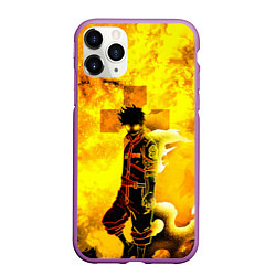 Чехол iPhone 11 Pro матовый ПЛАМЕННАЯ БРИГАДА ПОЖАРНЫХ, FIRE FORCE, цвет: 3D-фиолетовый