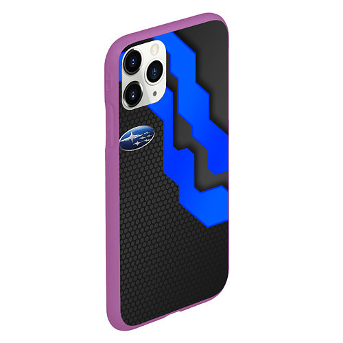 Чехол iPhone 11 Pro матовый SUBARU - СУБАРУ ТЕХНОЛОГИЧЕСКАЯ БРОНЯ / 3D-Фиолетовый – фото 2