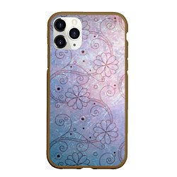 Чехол iPhone 11 Pro матовый Градиентный вьюнок, цвет: 3D-коричневый