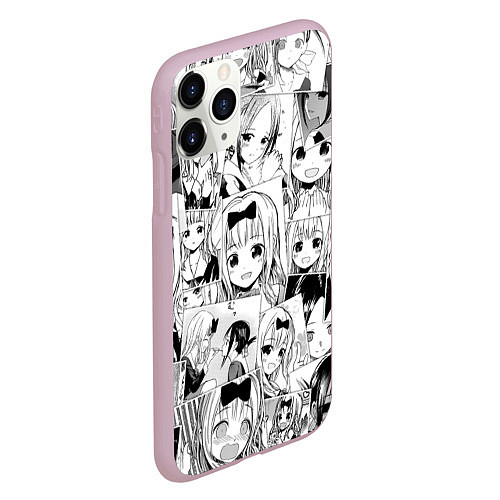 Чехол iPhone 11 Pro матовый Госпожа Кагуя паттерн / 3D-Розовый – фото 2