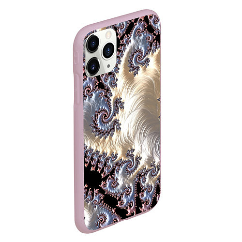 Чехол iPhone 11 Pro матовый Авангардный фрактальный паттерн Avant-garde fracta / 3D-Розовый – фото 2