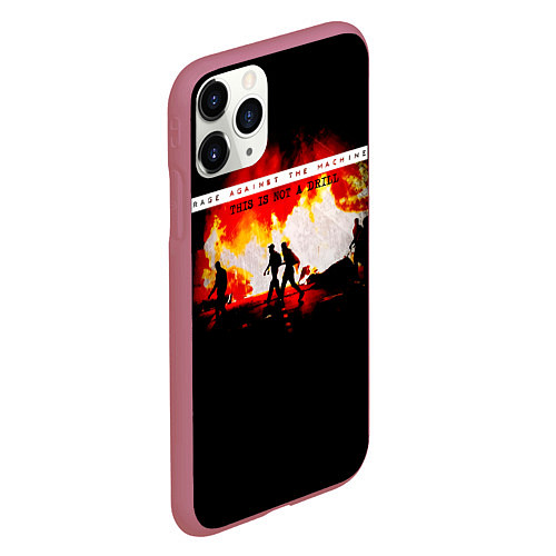 Чехол iPhone 11 Pro матовый This Is Not A Drill - Rage Against the Machine / 3D-Малиновый – фото 2