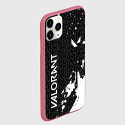 Чехол iPhone 11 Pro матовый Valorant - Паттерн надписи, цвет: 3D-малиновый — фото 2
