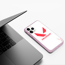 Чехол iPhone 11 Pro матовый ВАЛОРАНТ Valorant - Паттерн надписи, цвет: 3D-розовый — фото 2