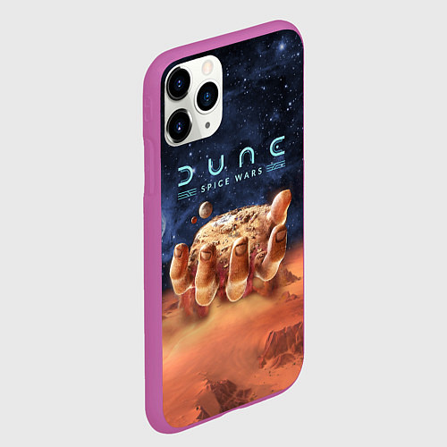 Чехол iPhone 11 Pro матовый Dune: Spice Wars песчаные дюны и рука с базой / 3D-Фиолетовый – фото 2