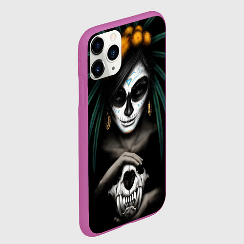 Чехол iPhone 11 Pro матовый Костяная Ведьма / 3D-Фиолетовый – фото 2