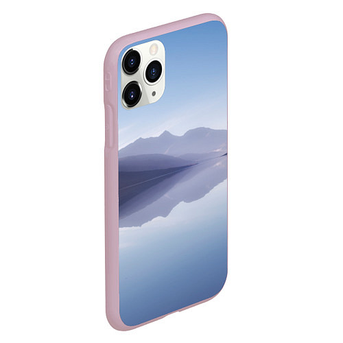 Чехол iPhone 11 Pro матовый Горы Озеро Туман / 3D-Розовый – фото 2