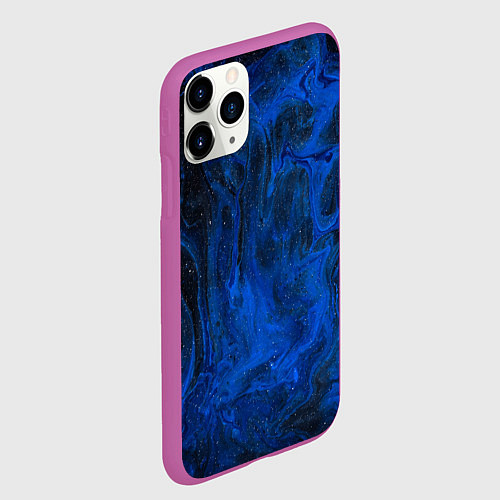 Чехол iPhone 11 Pro матовый Синий абстрактный дым / 3D-Фиолетовый – фото 2