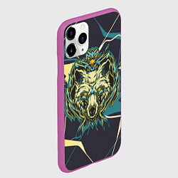 Чехол iPhone 11 Pro матовый Талисман волк, цвет: 3D-фиолетовый — фото 2